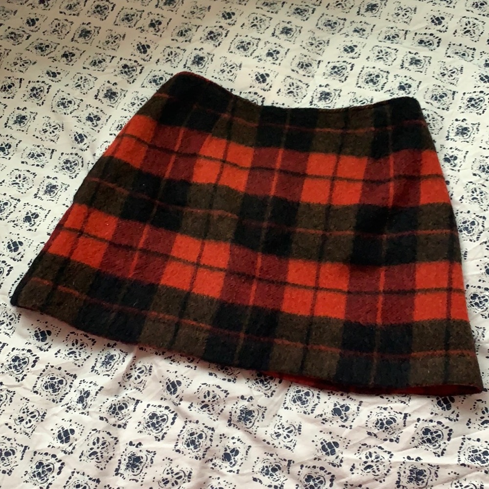 Vintage Guess Wool and Mohair Plaid Mini Skirt